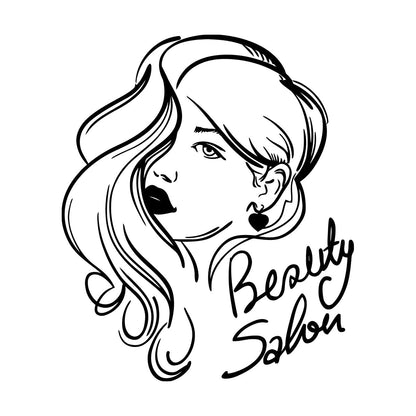 Engraving Decals Beauty Salon Hair Woman Girl Multiple Size Options