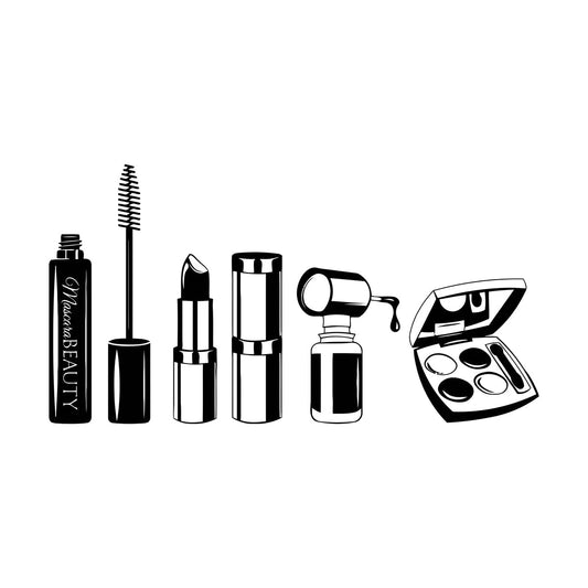 Mural And Wall Vinyl Decal Beauty Salon Mascara Stylist Woman Waterproof