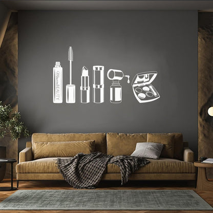 Mural And Wall Vinyl Decal Beauty Salon Mascara Stylist Woman Waterproof