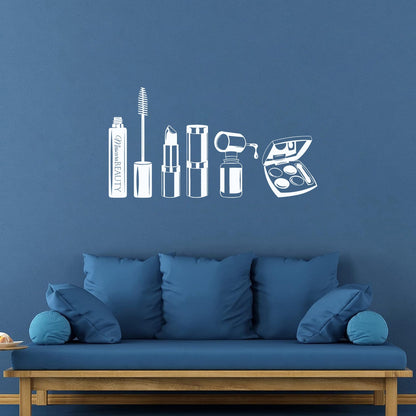 Mural And Wall Vinyl Decal Beauty Salon Mascara Stylist Woman Waterproof
