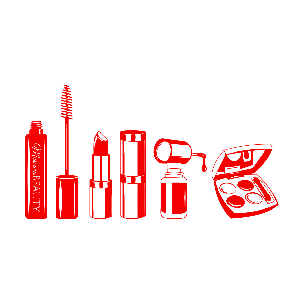 Mural And Wall Vinyl Decal Beauty Salon Mascara Stylist Woman Waterproof