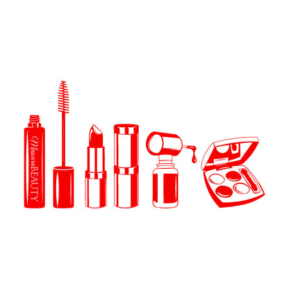 Mural And Wall Vinyl Decal Beauty Salon Mascara Stylist Woman Waterproof