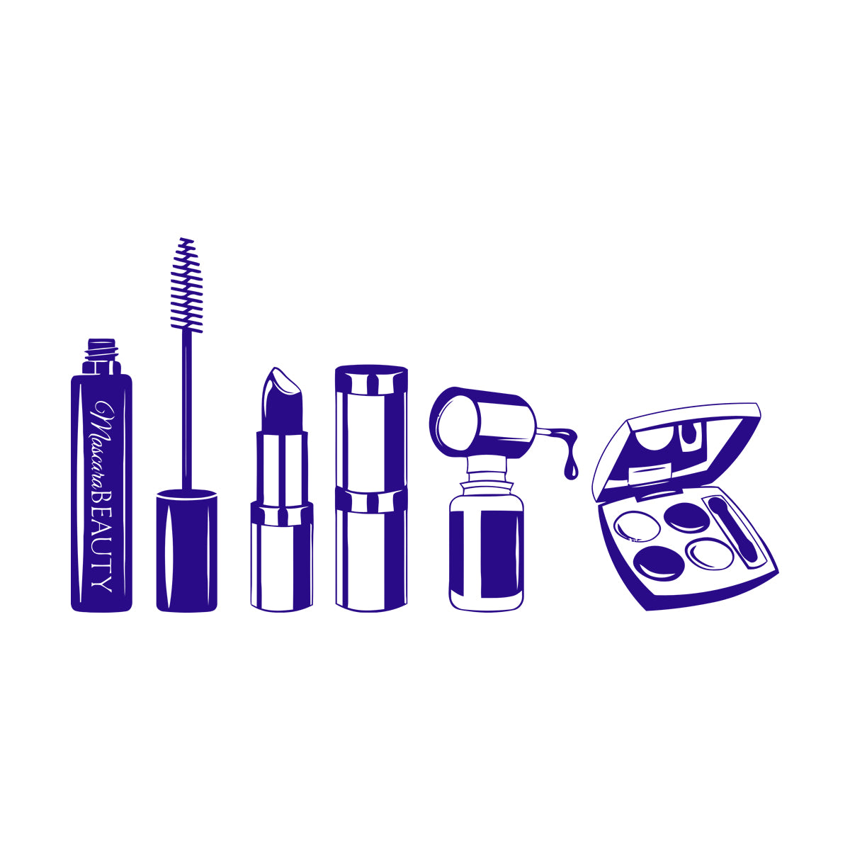 Mural And Wall Vinyl Decal Beauty Salon Mascara Stylist Woman Waterproof