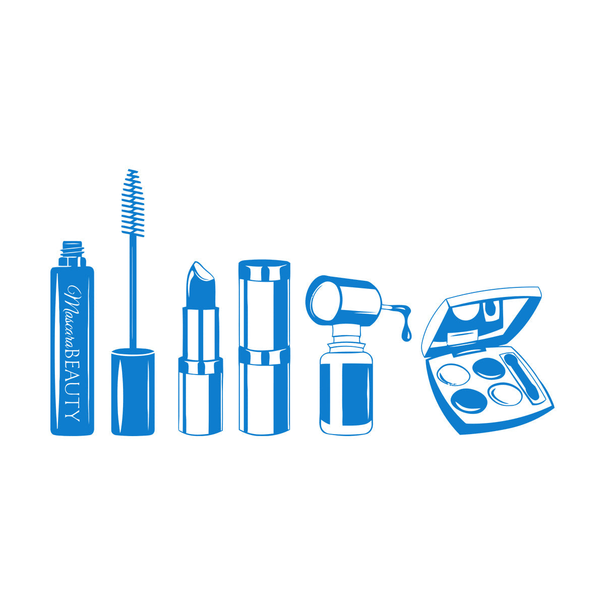 Mural And Wall Vinyl Decal Beauty Salon Mascara Stylist Woman Waterproof