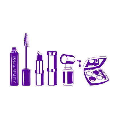 Mural And Wall Vinyl Decal Beauty Salon Mascara Stylist Woman Waterproof