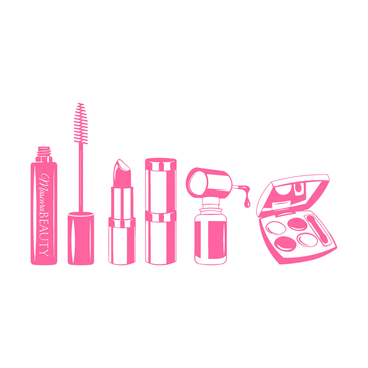 Mural And Wall Vinyl Decal Beauty Salon Mascara Stylist Woman Waterproof