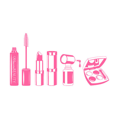 Mural And Wall Vinyl Decal Beauty Salon Mascara Stylist Woman Waterproof