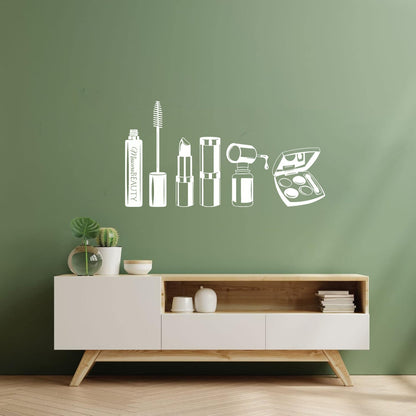 Mural And Wall Vinyl Decal Beauty Salon Mascara Stylist Woman Waterproof