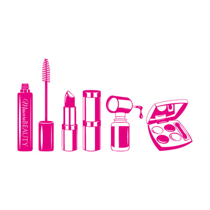 Mural And Wall Vinyl Decal Beauty Salon Mascara Stylist Woman Waterproof