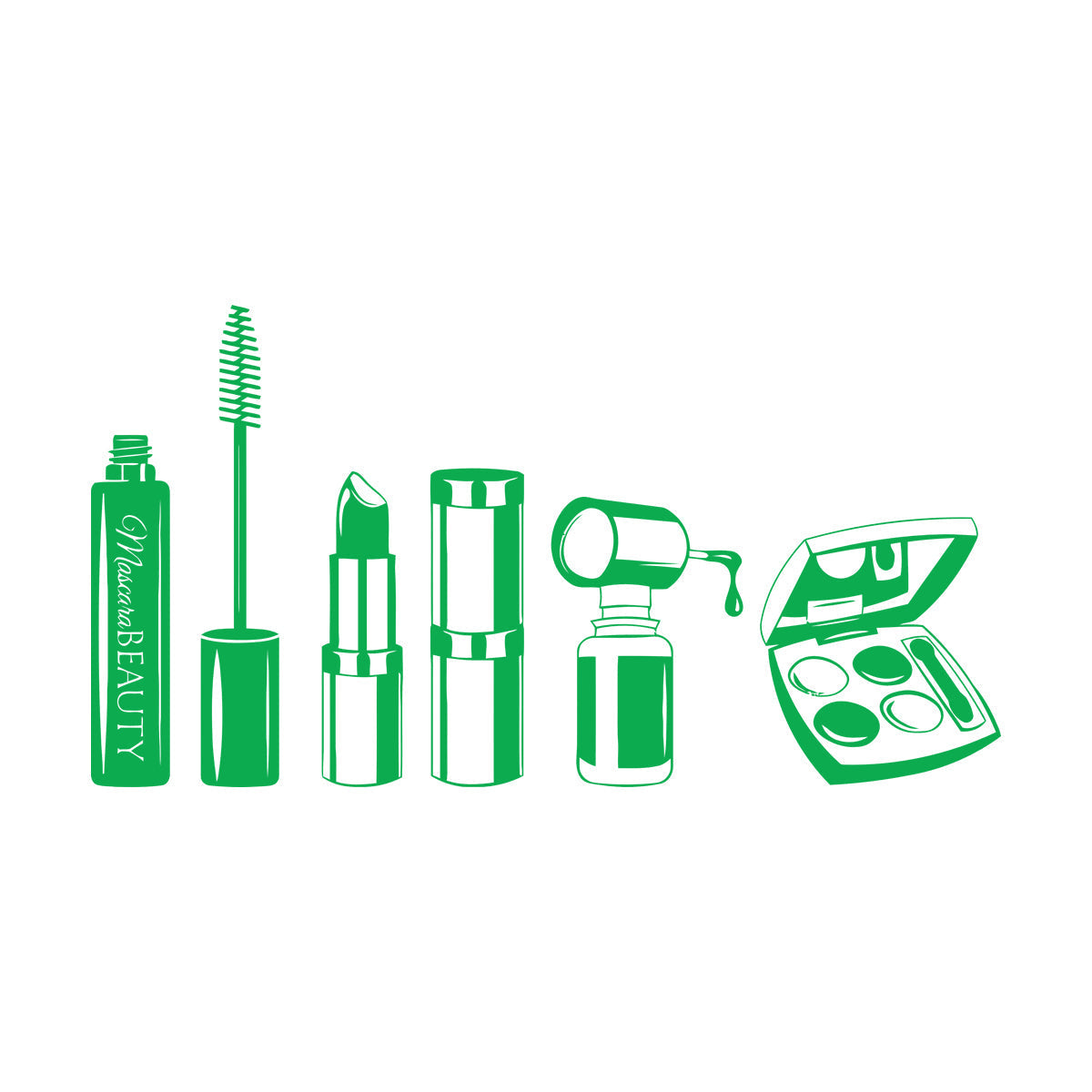 Mural And Wall Vinyl Decal Beauty Salon Mascara Stylist Woman Waterproof