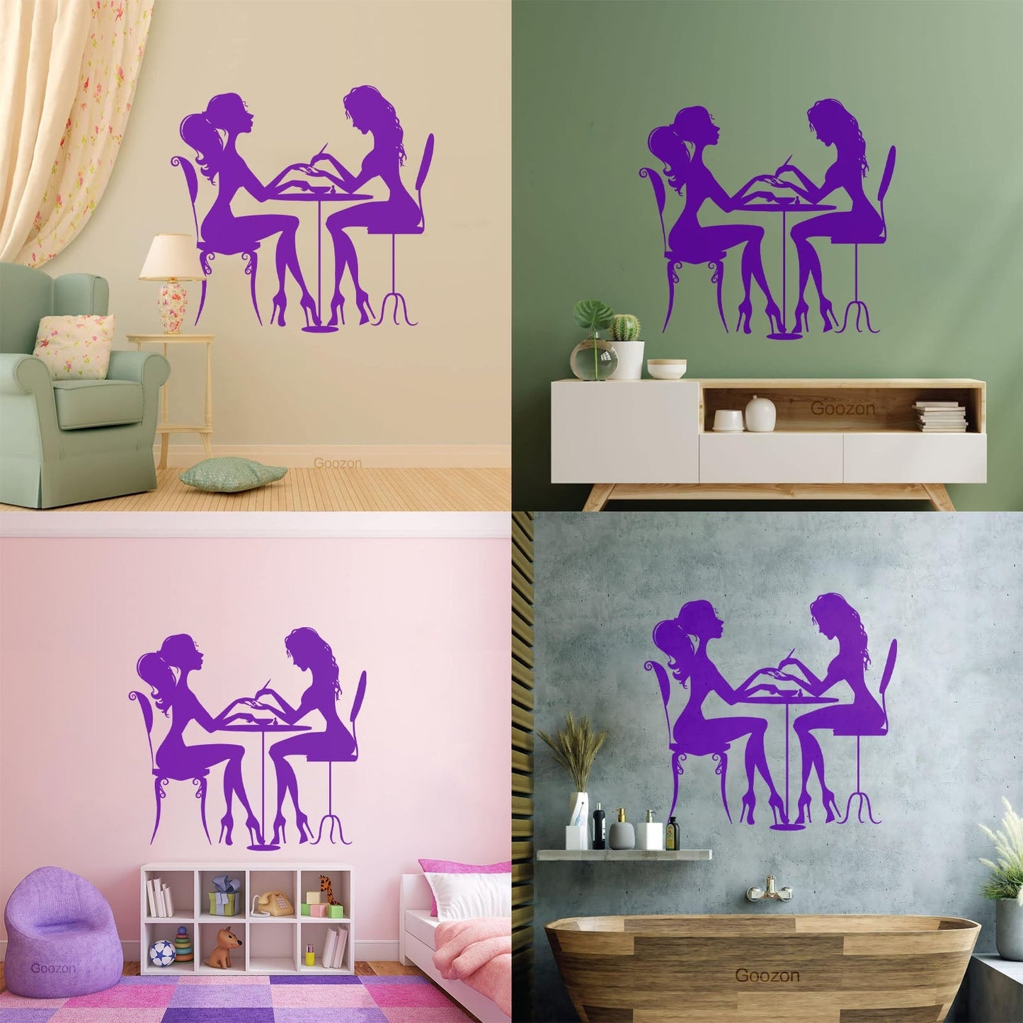 Wall Stickers Paster Paper Beauty Salon Nail Hair Spa Woman Girl It Won'T Fall Off