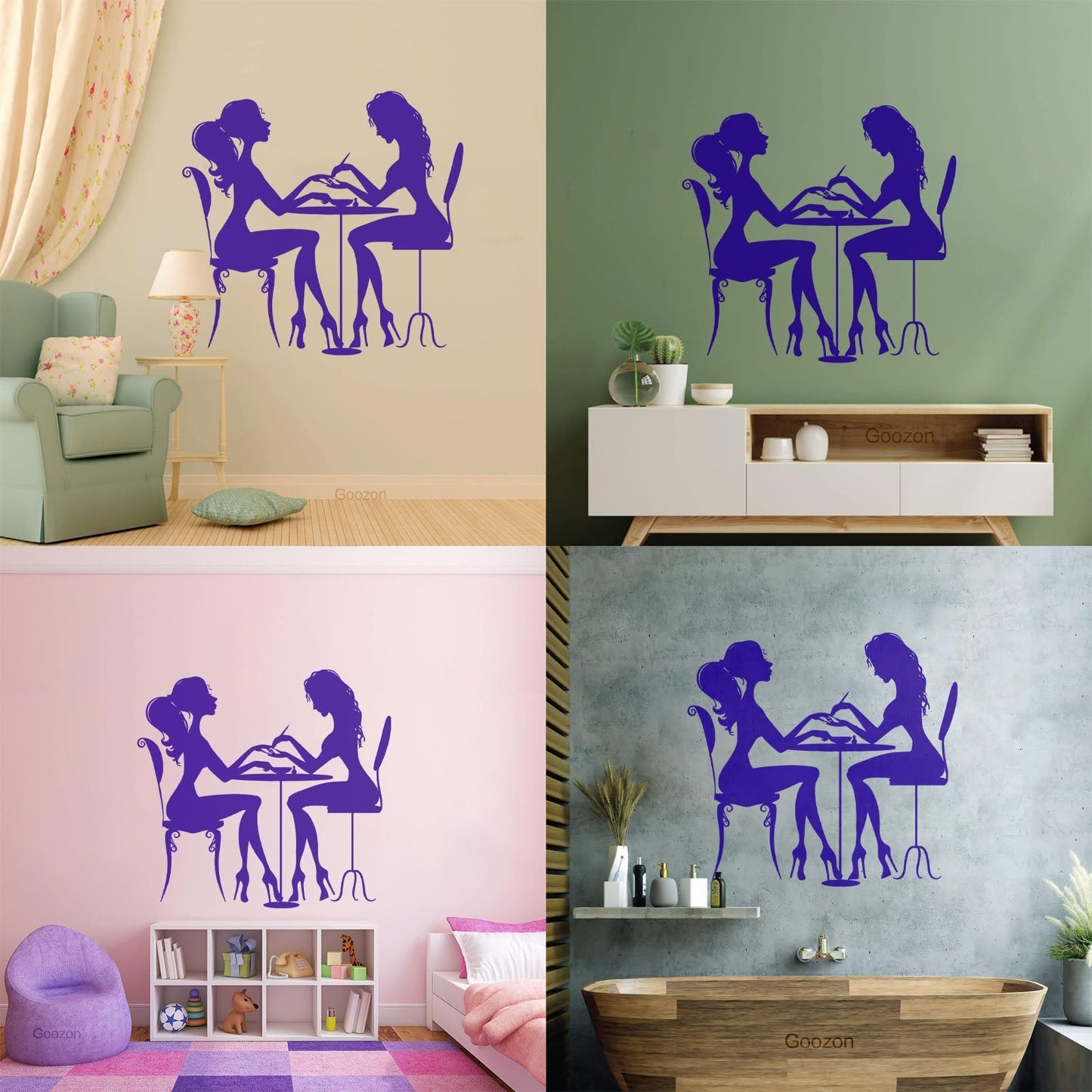 Wall Stickers Paster Paper Beauty Salon Nail Hair Spa Woman Girl It Won'T Fall Off