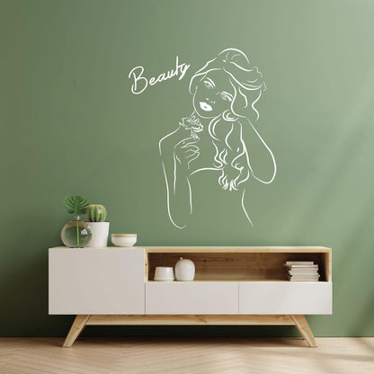 Wall Vinyl Sticker Decor Beauty Salon Pretty Woman Personalized Customization