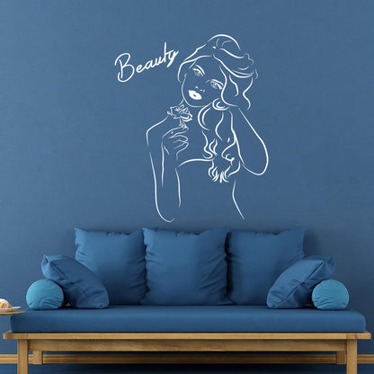 Wall Vinyl Sticker Decor Beauty Salon Pretty Woman Personalized Customization