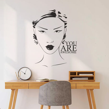 Beauty Salon Quote Woman Girl Inspiration Wall Stickers Art Decoration