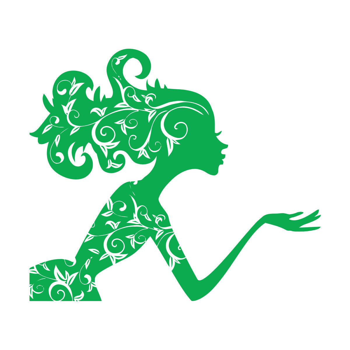 Fine Carving Decals Beauty Salon Spa Woman Girl Fairy Patterns Wall Beautification