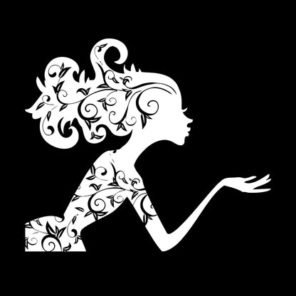 Fine Carving Decals Beauty Salon Spa Woman Girl Fairy Patterns Wall Beautification