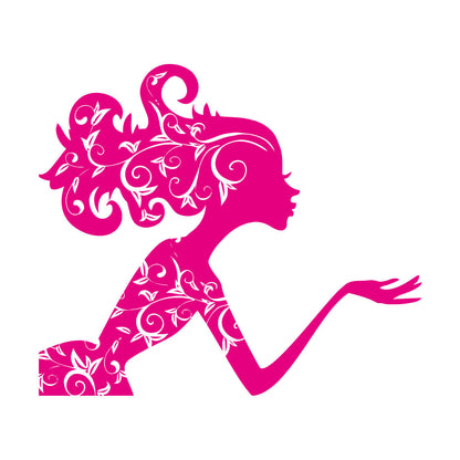 Fine Carving Decals Beauty Salon Spa Woman Girl Fairy Patterns Wall Beautification
