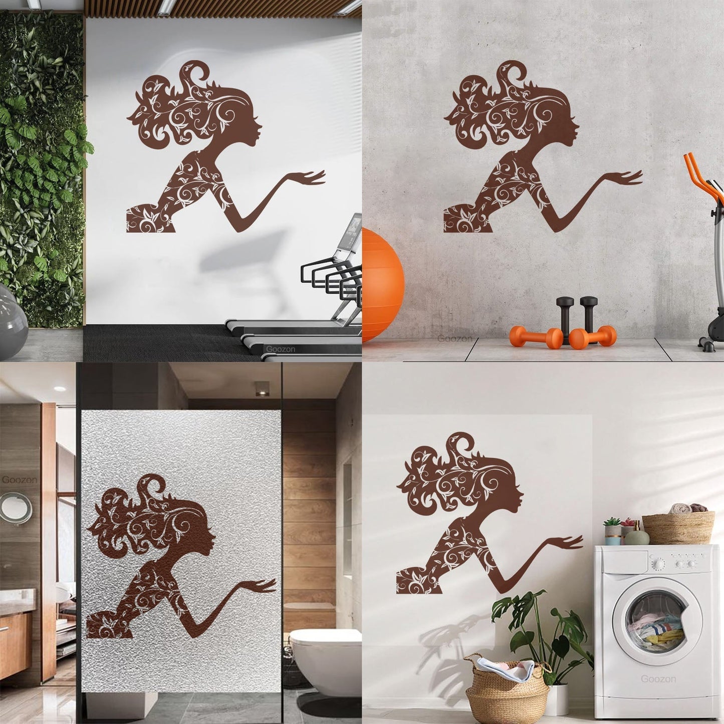 Fine Carving Decals Beauty Salon Spa Woman Girl Fairy Patterns Wall Beautification