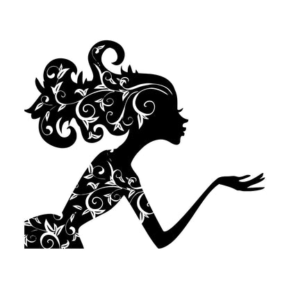 Fine Carving Decals Beauty Salon Spa Woman Girl Fairy Patterns Wall Beautification