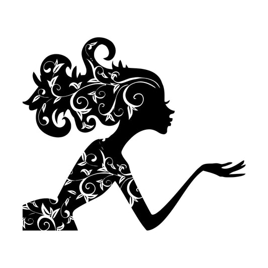 Fine Carving Decals Beauty Salon Spa Woman Girl Fairy Patterns Wall Beautification