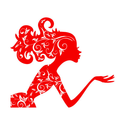 Fine Carving Decals Beauty Salon Spa Woman Girl Fairy Patterns Wall Beautification