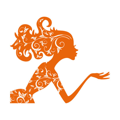 Fine Carving Decals Beauty Salon Spa Woman Girl Fairy Patterns Wall Beautification