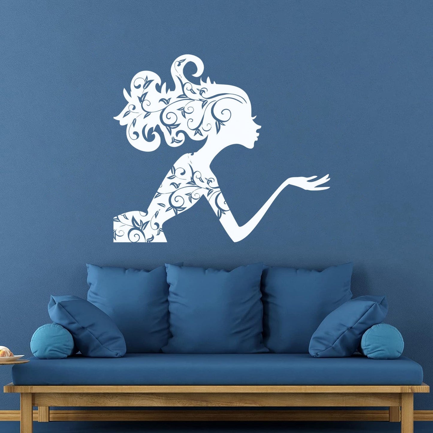 Fine Carving Decals Beauty Salon Spa Woman Girl Fairy Patterns Wall Beautification