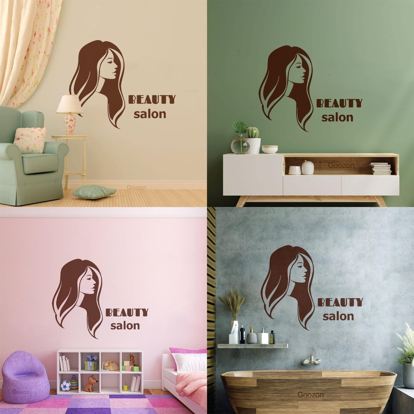 Vinyl Art Sticker Beauty Salon Spa Woman Girl Style Car Body Decoration