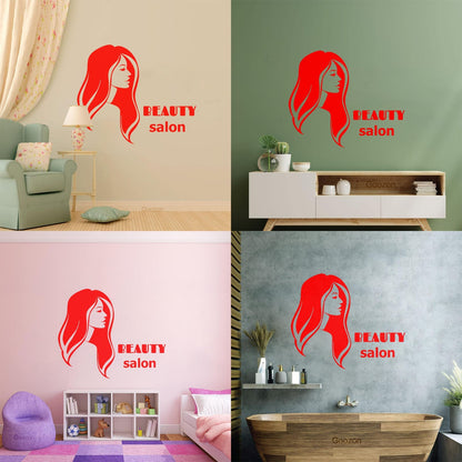 Vinyl Art Sticker Beauty Salon Spa Woman Girl Style Car Body Decoration