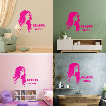 Vinyl Art Sticker Beauty Salon Spa Woman Girl Style Car Body Decoration