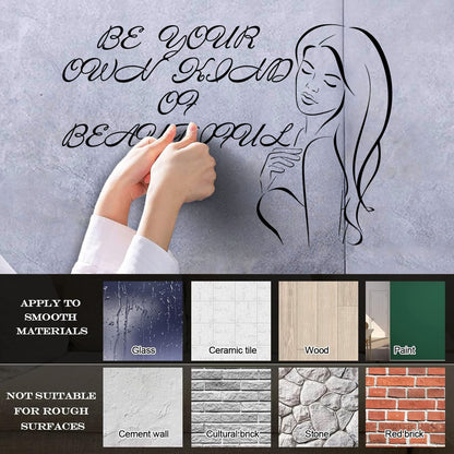 Engraving Stickers Beauty Salon Woman Fashion Style Girl Window Decals