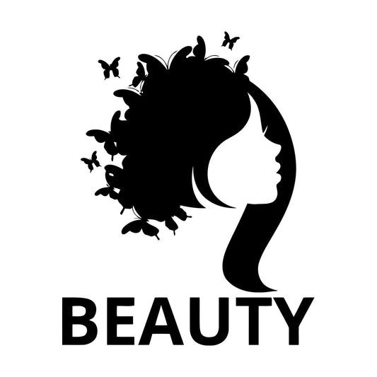 Lettering Decals Beauty Salon Woman Girl Butterfly Glass Stickers