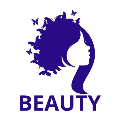 Lettering Decals Beauty Salon Woman Girl Butterfly Glass Stickers