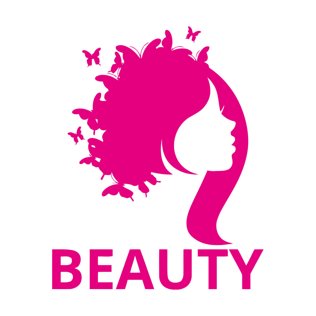 Lettering Decals Beauty Salon Woman Girl Butterfly Glass Stickers