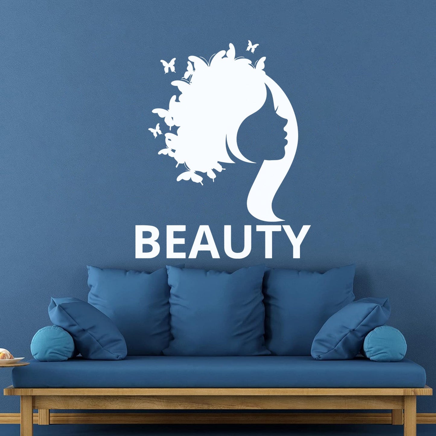 Lettering Decals Beauty Salon Woman Girl Butterfly Glass Stickers