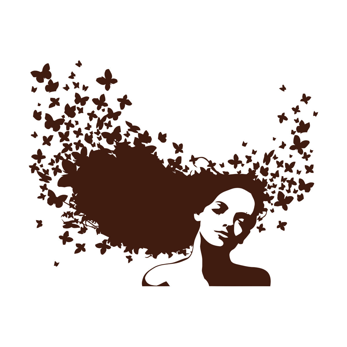 Wall Decals Pvc Beauty Salon Woman Hair Butterfly Girl Store Decoration