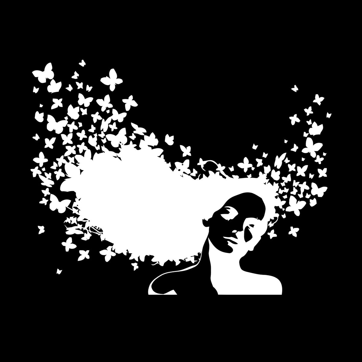 Wall Decals Pvc Beauty Salon Woman Hair Butterfly Girl Store Decoration