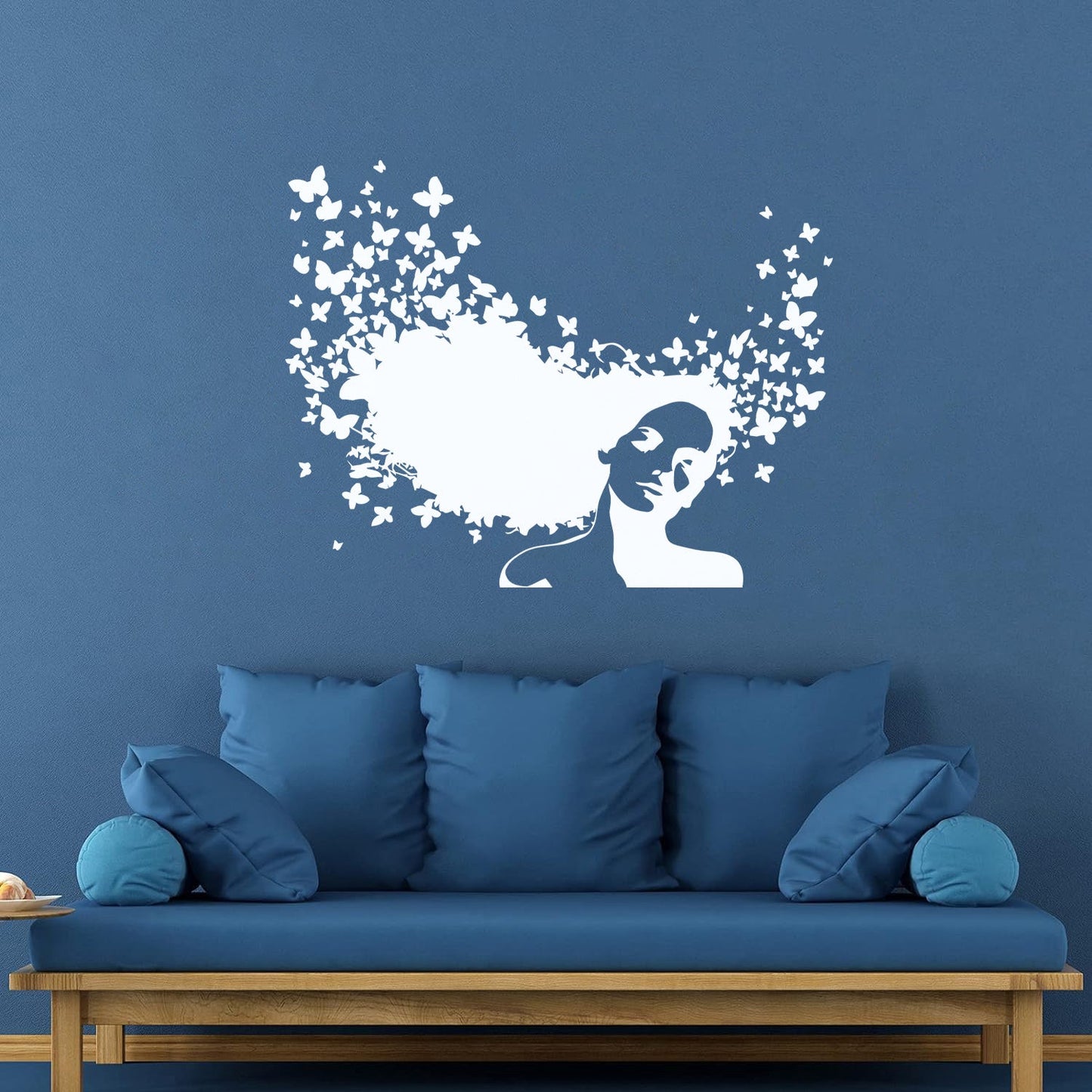Wall Decals Pvc Beauty Salon Woman Hair Butterfly Girl Store Decoration