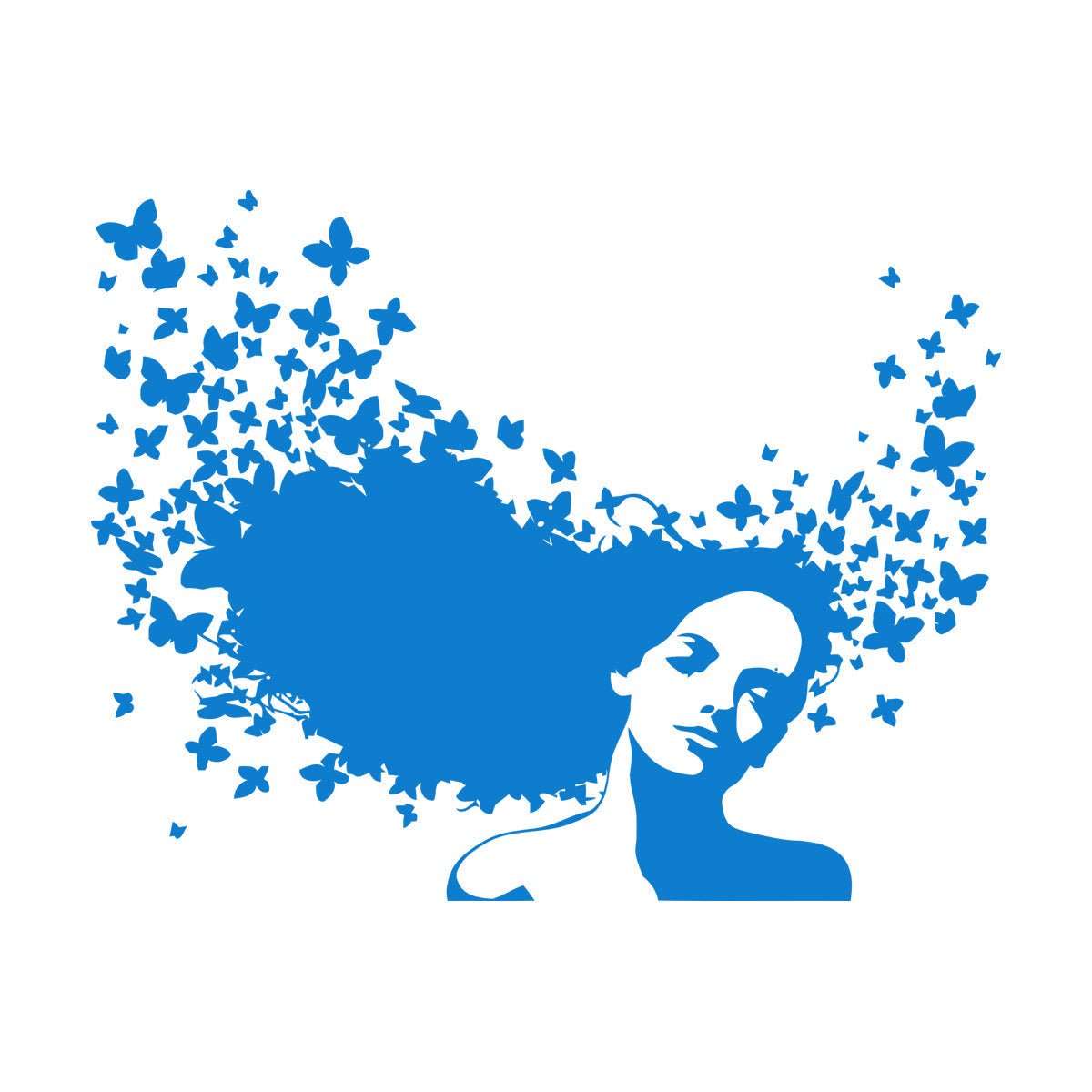 Wall Decals Pvc Beauty Salon Woman Hair Butterfly Girl Store Decoration