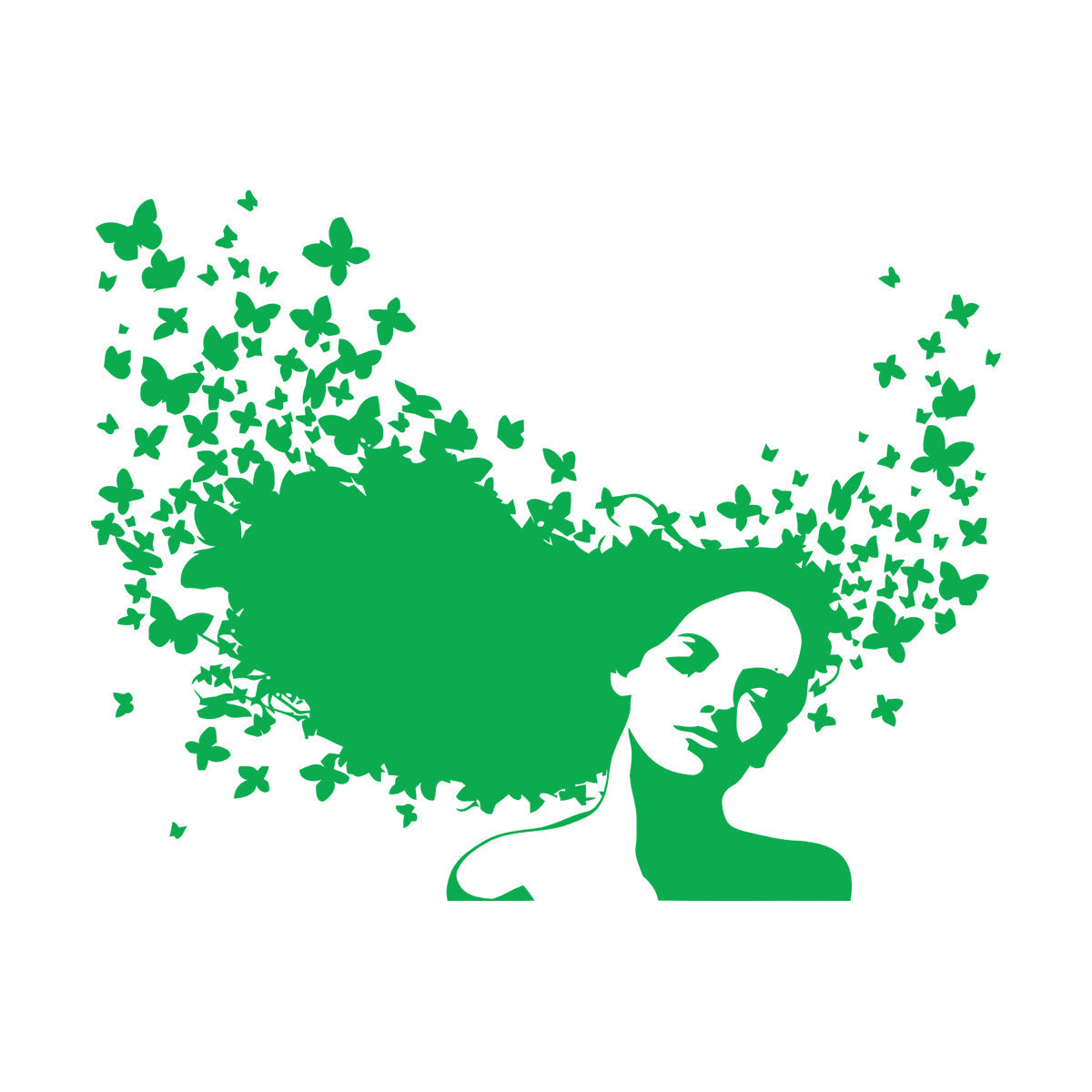 Wall Decals Pvc Beauty Salon Woman Hair Butterfly Girl Store Decoration