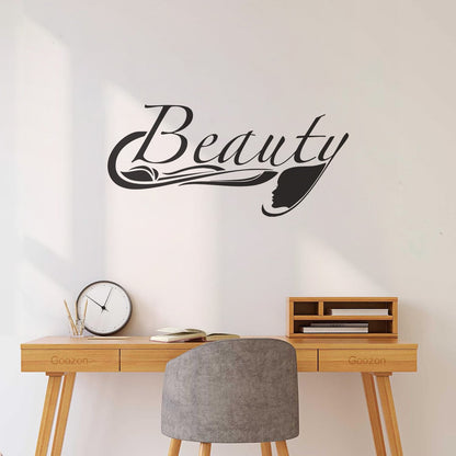 Beauty Salon Woman Stylist Spa Girl Hairdresser Lettering Stickers Tattoo Culture