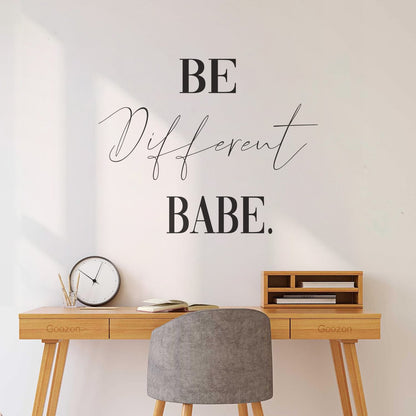 Wall Decals Paster Paper Be Different Babe Quote Inspirational Words Phrase Letters Woman Girl Beauty Salon Removable Without Leaving Glue