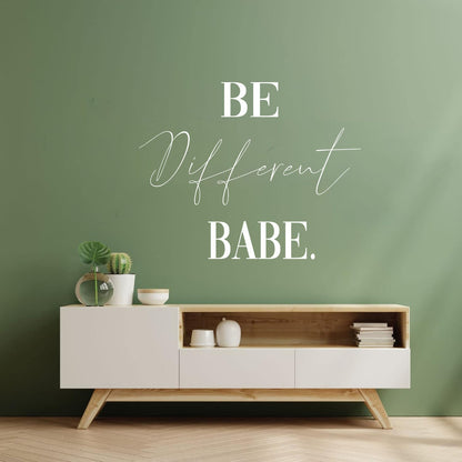 Wall Decals Paster Paper Be Different Babe Quote Inspirational Words Phrase Letters Woman Girl Beauty Salon Removable Without Leaving Glue