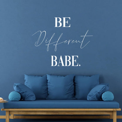 Wall Decals Paster Paper Be Different Babe Quote Inspirational Words Phrase Letters Woman Girl Beauty Salon Removable Without Leaving Glue