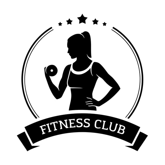 Fitnesscenter Club Girl Woman Sports Gymnastics Vinyl Art Sticker Waterproof