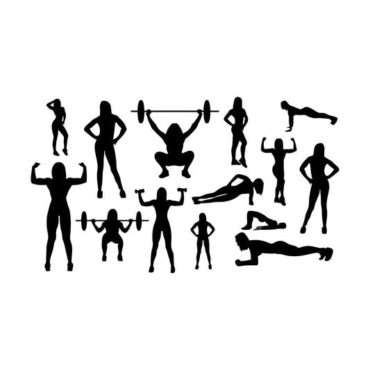 Wall Stickers Paster Paper Fitnesscenter Girl Woman Patterns Sports Gymnastics Removable Without Leaving Glue