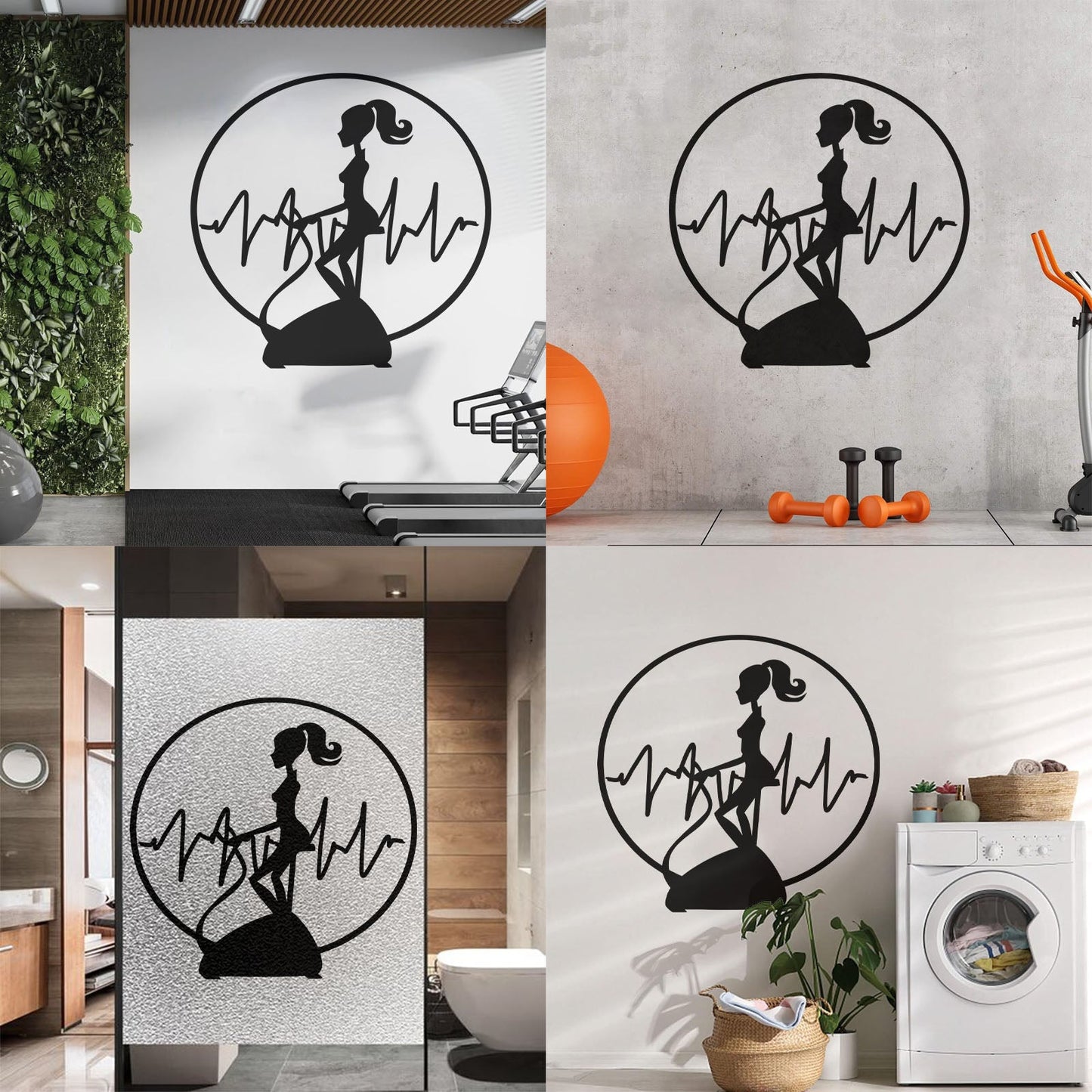 Wall Vinyl Sticker Decor Fitnesscenter Gymnastics Cardio Training Sports Woman Girl Self Adhesive