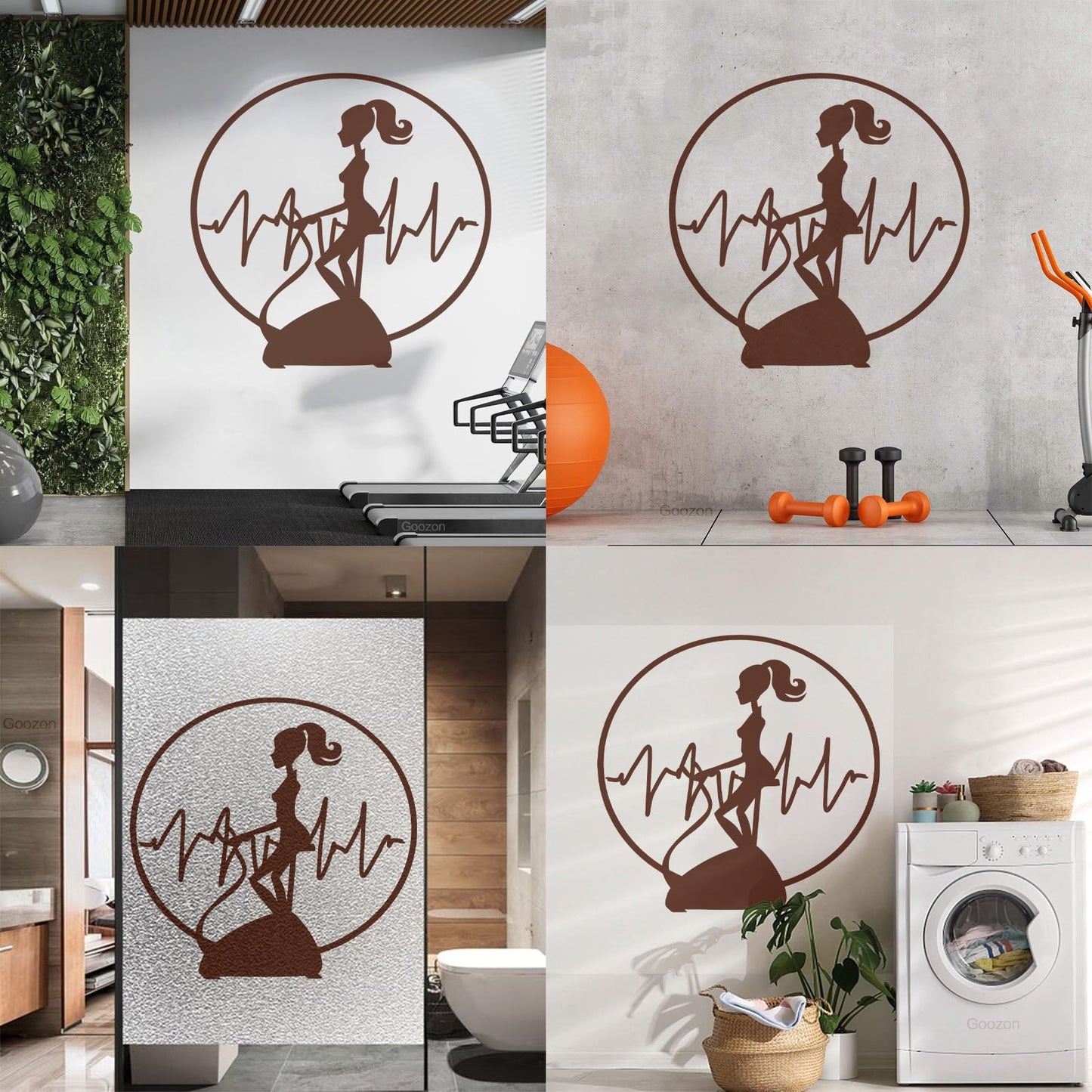 Wall Vinyl Sticker Decor Fitnesscenter Gymnastics Cardio Training Sports Woman Girl Self Adhesive