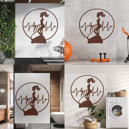 Wall Vinyl Sticker Decor Fitnesscenter Gymnastics Cardio Training Sports Woman Girl Self Adhesive